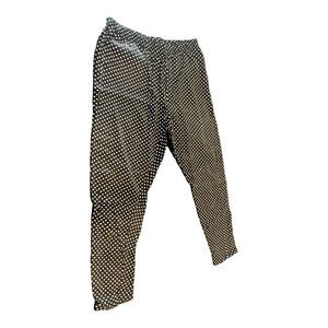 NWOT Woman Within Pull On Black & White Polka Dot Cotton Pant Size Large (18/20)